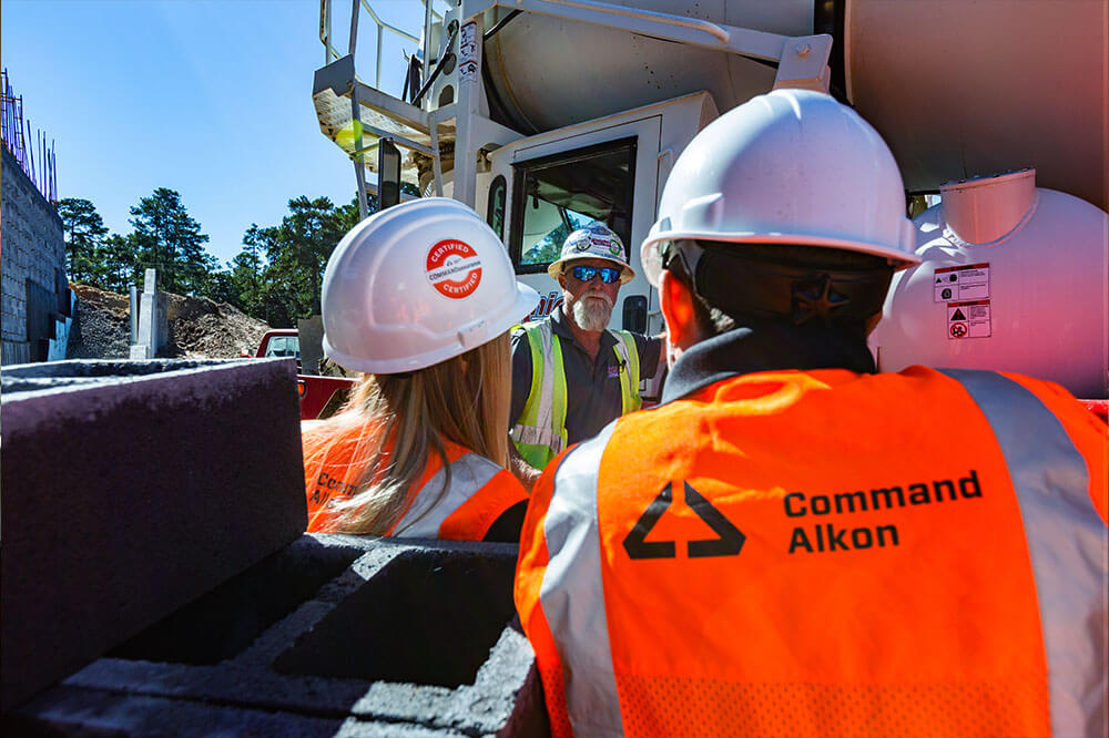 command alton employees on site with customer